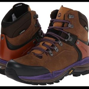 Merrell Crestbound Women’s Hiking Boots Brown Sugar Purple GUC Size 7.5